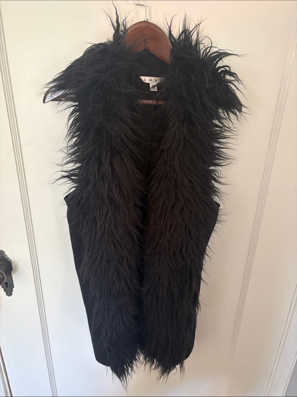 CABI | Black Faux Fur Vest